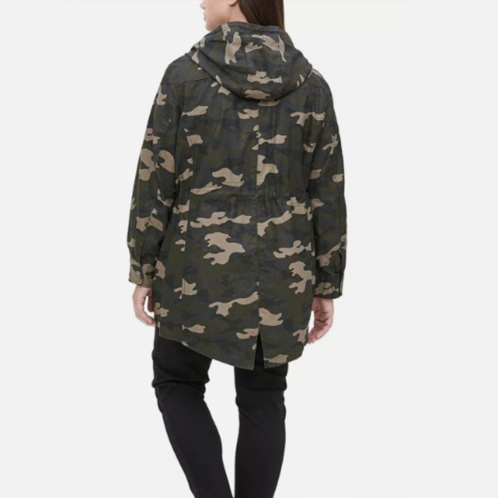 LEVI'S I NWT Green Camo Camouflage Zip-Front Fishtail Anorak Hooded Jacket, S - Picture 4 of 16